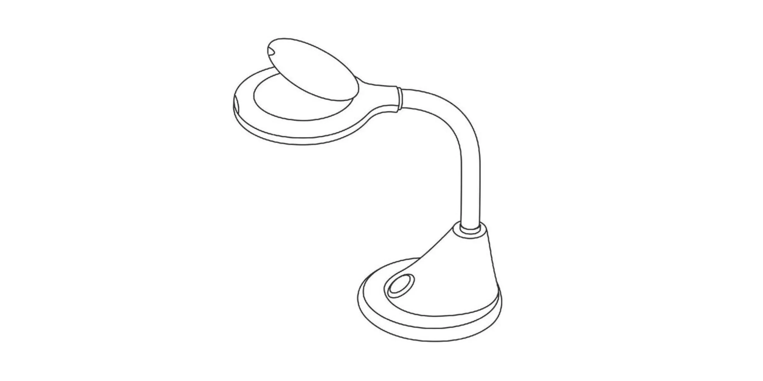 Line drawing of desk magnifier