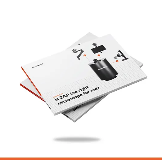 Hovering product brochure on a white background with a shadow below it and an orange border at the bottom